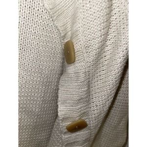 Warm Cardigan Size S Heavy Cable Knit Sweater Ivory Wool With Buttons
